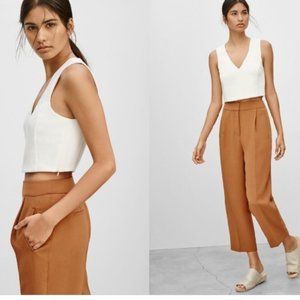 Aritzia Dauphine Sleeveless V-Neck Crop Blouse